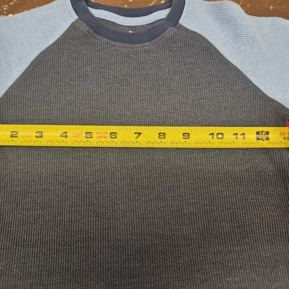 Boys 365 Thermal Long Sleeve Shirt Size 5 Two-Tone Blue - Picture 5 of 6